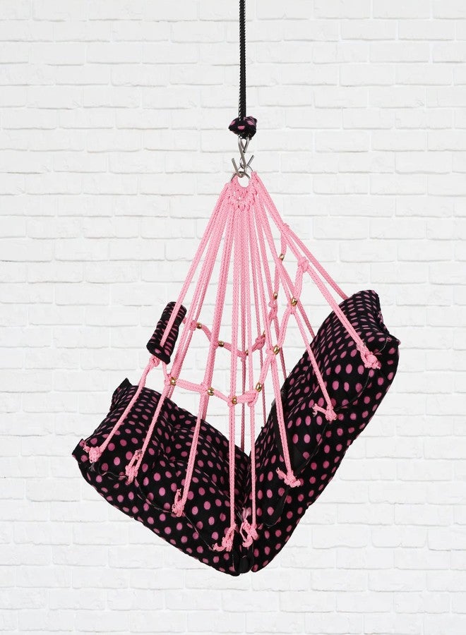 BOFFLE كرسي أرجوحة قطني من بوفل للأطفال الرضع، قابل للطي والغسل، من عمر سنة إلى 3 سنوات، مزود بحزام أمان، مناسب للمنزل والحديقة. أرجوحة للأطفال. مقاس المقعد والظهر 16 × 16 بوصة. - Image 5